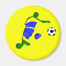 Soccer player brazil flag 2010 gifts fridge magnets