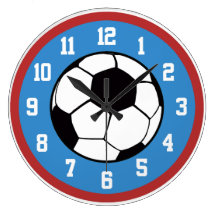 Soccer Red and Blue Wallclock