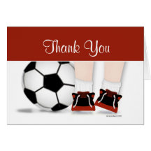 Soccer Thank You Card in Red