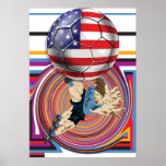Soccer USA 2014 America Soccer Team Flag Ball Posters