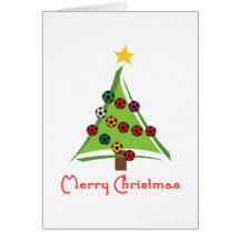SoccerChickChristmasTree Greeting Card