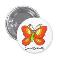 social butterfly button