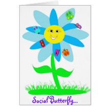 Social Butterfly Greeting Cards