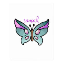 social butterfly post cards