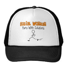 Social Worker "Runs with Solutions" Funny Gifts Mesh Hats