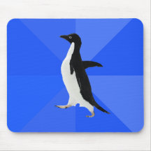 Socially Awkward Penguin ("Customise" to add text) Mousemats