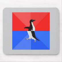 Socially Confused Penguin Advice Animal Meme Mousemat