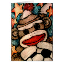 SOCK-er Monkey Greeting Card
