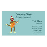Sock Monkey Acoustic Guitar Business Card Templates