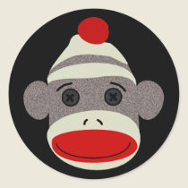 Sock Monkey Face Sticker stickers