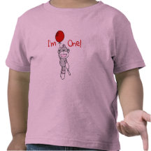 Sock Monkey First Birthday Tshirts and Gifts