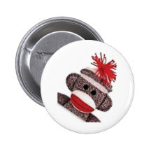 Sock Monkey merchandise products gifts Button