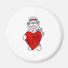 Sock Monkey Nursing Magnets