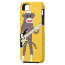 Sock Monkey Rocks w/ Electric Guitar - Iphone 5 iPhone 5 Cover