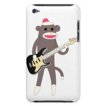 Sock Monkey Rocks w/ Electric Guitar - Ipod Touch iPod Case-Mate Case
