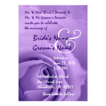 Soft Dreamy Purple Rose Premium Wedding Collection Cards