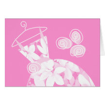 Soft Leaves Pink 'Bridesmaid' card horizontal