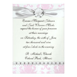 soft pink and white fleur damask personalised invites