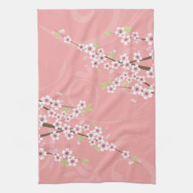Soft Pink Cherry Blossom Hand Towels