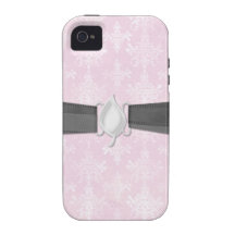 soft pink distressed damask pattern vibe iPhone 4 cover