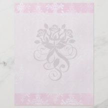 soft pink distressed damask pattern personalised flyer
