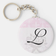 soft pink distressed damask pattern keychains