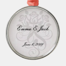 soft pink distressed damask pattern christmas ornaments