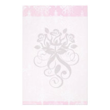 soft pink distressed damask pattern personalised stationery
