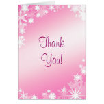 Soft Pink Snowflakes Thank You Card