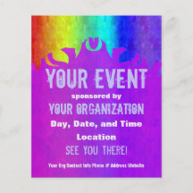 Soft Rainbow Flaming Event Flyer