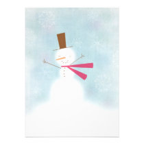 Soft snowman customisable party invitation invitations