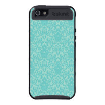 Soft Turquoise Damask Pattern