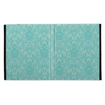 Soft Turquoise Damask Pattern iPad Folio Cases