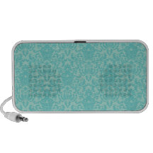 Soft Turquoise Damask Pattern Mp3 Speaker