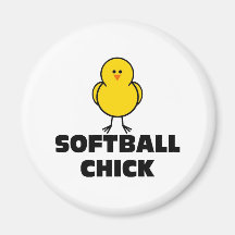 Softball Chick Fridge Magnet