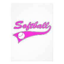 softball script text logo pink announcements