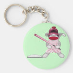 Softball Sock Monkey Keychains