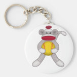 Softball Sock Monkey Keychains