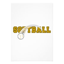 softball text ball swoop design custom announcement