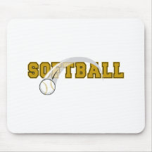 softball text ball swoop design mouse pad