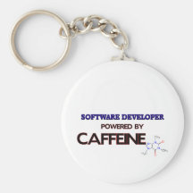 Software Developer Powered by caffeine Key Chains