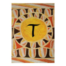 SOLAR CHAMPAGNE MONOGRAM, yellow orange black red Announcements