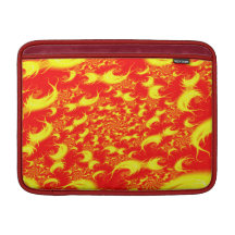 Solar Flares: Red Yellow Spiral Fractal MacBook Air Sleeve