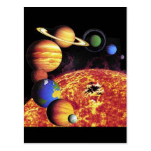 Solar System Planets Postcard