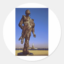 Soldier Statue with Statue of Liberty Sticker
