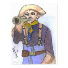 Soldier with Horn Postcards