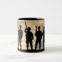 Soldiers in Silhouette Coffee Mugs