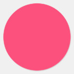 Solid Colour FF3366 Pink Background Template Round Sticker