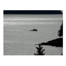 Solitary Lobster Boat Postcards