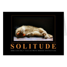 SOLITUDE Cat Photography Anti-Motivational Card